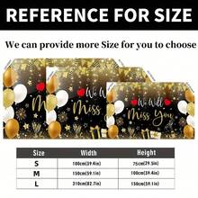 [Party Banner] 1 'We'll Miss You' Banner - Black And Gold Color, Suitable For Retirement Party Decorations, Farewell Backdrop, Remembrance-Themed Party, Photo Background - Multicolor - View 3