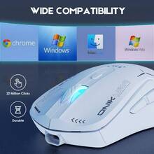 Wired/Wireless Dual Mode Gaming Mouse, PC Computer  Mice USB Mouse With Cycle Light Effect, RGB Modes, 5 Adjustable D Up To 4800, Lightweight  Ergonomic Optical Mouse  For Windows PC Laptop Gamer - 白色 - 查看 9