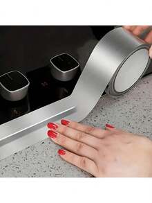 1pc 5m Waterproof Anti Tape, Aluminum Foil Sealing Tape For Sink, Countertop, Toilet, Bathroom, KitchenSuper Sticky Waterproof Tape - For Indoor & Outdoor Use, No Residue. Aluminum Foil Tape, Sealing Strip, Self-Adhesive, Heavy Duty Waterproof Tape, Adhesive - Super Sticky, Reusable And Versatile Glue - Essential For Home Use - Silver - View 3