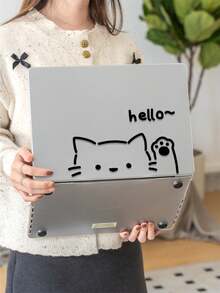 1 Piece, Cartoon Cat Pattern | Frosted Acrylic Ultra-Thin Laptop Case | Compatible With Air13 2025/Pro16 M3 M2 | Anti-Fingerprint, Shockproof, And Heat Dissipation In One | Essential Protective Case For Office And Study - Multicolor - View 3
