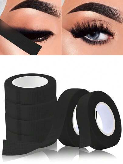 6卷黑色透气睫毛嫁接胶带，适用于睫毛嫁接，微孔织物胶带，无纺布化妆工具，多用途自粘胶带，粉色睫毛胶胶带，睫毛嫁接胶带