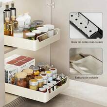Organizador de gabinete extraíble fijo con nanopelícula adhesiva estantes deslizantes para despensa Organizador Bajo Fregadero organizador de cajones extensible 1 Pieza (Anchura 25cm) - Anchura 25cm - Ver 5