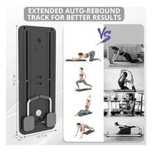 JCH-Tabla para Abdominales Tabla Deslizante de Pilates Plegable Máquina Reformador de Pilates Tabla de Ejercicios Portátil Máquina de Ejercicio Casa Abdominales Equipo para Gimnasio Multiusos - Gris - Ver 3