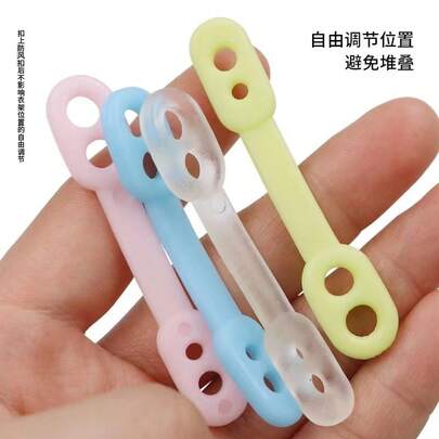 Clothes Hanger Windproof Buckle Fixing Artifact Clothes Support Outdoor Non-Slip Silicone Cover Anti-Blow Off Clothes Drying Rope Anti-Drop Clip