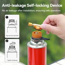 REDSUN Camping Stove Adapter With Stand, Outdoor Multi-Function Cartridge Stove Adapter, Butane Canister Self-Locking Converter - Multicolor - View 3