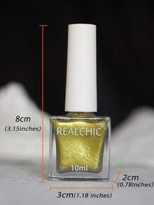 REALCHIC 10ml/Pcs, Olive Green Shimmer Water Based Nail Polish,Fast Dry,Long Lasting,Peel Off,Odorless,Wedding Nail Art ,Suitable For Students And Professional Use In Nail Salons,Spring/Summer Nais - Màu xanh Ô liu - Xem 4