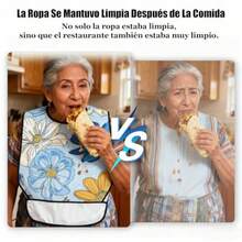 CYPN3 Pack Baberos para Adultos Mujer Baberos para Adultos con Recogedor de Migas para Proteger La Ropa de Ls Manchas de Comida Impermeables y lavables para Residencias de Ancianos Hospitales etc.Fashion - 219747190 - Ver 5