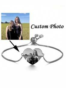 1件定制音乐密码刻字不锈钢可调节长方形手链，男女通用，手工制作个性化珠宝，生日/周年纪念礼物