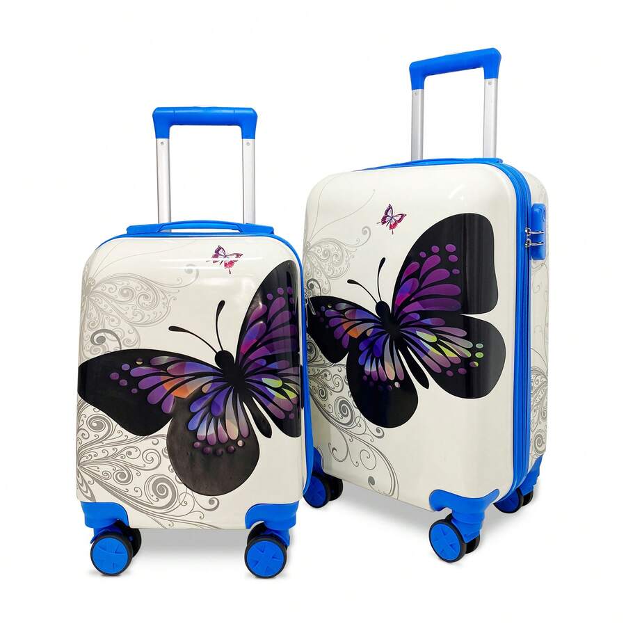 MARKTOMI - ABS Luggage Set (18" + 20") This Set Includes One 20" And One 18" Suitcase, Both Made Of Lightweight And Durable ABS. With Fun Designs And Vibrant Colors, They Are Ideal For Students. Both Have 360° Double Spinner Wheels For Smooth Movement. Unlike Suitcases With Single Wheels, They Glide In All Directions And Are Easy For Students To Maneuver. The Interior Is Compartmentalized And Includes Elastic Straps To Keep Contents Organized. They Also Feature An Adjustable Telescopic Handle And An Integrated Combination Lock. Perfect For Family Trips, School Excursions, And As Carry-On Luggage. - L37-6-58 - 查看 1