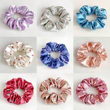 Satin Printed Scrunchie Small Heart Ponytail Hair Tie 2026 New Model - Trái tim đỏ thẫm - Xem 1
