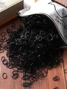 2000/500pcs Transparent Small Elastic Hair Ties, Disposable Small Rubber Bands, Small Rubber Band Hair Accessories, Cute Hair Ties For Women, Daily Use, Ponytail, Wedding Hairstyle Ponytail, Hair Ties, Hair Accessories, Home, Skincare Accessories Scrunchies - Clear - View 3