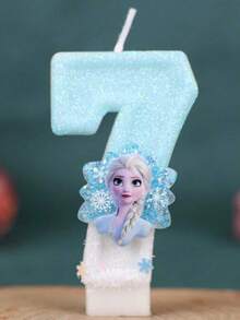 艾莎公主系列生日蜡烛，派对氛围蜡烛，生日派对礼物，0-9数字生日蜡烛 - 彩色 - 查看 9