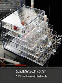 1pc Jewelry Storage Box - 5 Tiers With 120 Compartments For Organizing Jewelry And Accessories. The Drawer-Style Design Allows For Easy Access, Featuring A Transparent Minimalist Style. Jewelry Boxes, Organizing Boxes, Storage Boxes,Large-Capacity - Multicolor - View 12