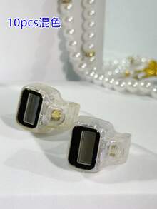 1 قطعة عداد خاتم شفاف لامع للعد الإلكتروني لخرز الصلاة في الشرق الأوسط والعالم العربي، عداد خاتم رقمي مريح للتخفيف من التوتر، مناسب لعد الصلاة والحياكة والأعمال والجولف وغيرها - متعدد الألوان - مشاهدة 20