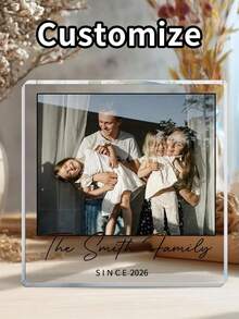 个性化亚克力照片装饰品、桌面摆件、亚克力相框 - 非常适合家居和办公室装饰、感恩节礼物或派对用品、个性化照片展示、办公室装饰 - 彩色 - 查看 3