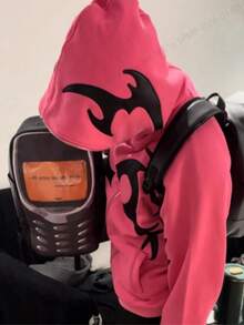 Y2K Retro Flip Phone Graphic Backpack | Oversized Streetwear Statement Print Laptop Bag - 黑色 - 查看 2