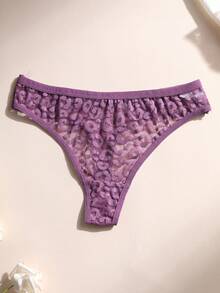 11 PCS Women's Sexy Leopard Lace Thong Low Waist Seamless Panties Hollow Out Comfortable And Breathable Lingerie Underwear - Multicolor - View 7