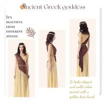 希腊女神服装 女式托加长袍 希腊连衣裙 万圣节埃及角色扮演服装 女式 情人节和狂欢节的完美装扮 - 彩色 - 查看 3