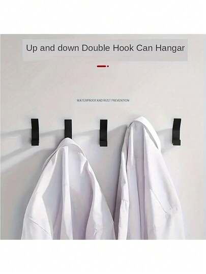 5pcs Self-Adhesive Hooks, No Drilling Required, Plastic Towel Hooks For Bathroom, Clothes Hangers For Wardrobe, Bathrobe Hooks For Bedroom, Key Holder Hooks For Home Organization, Casual Style, Bathroom/Living Room/Kitchen Accessories