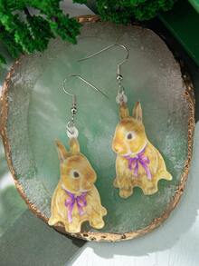 1 Pair Of Acrylic Easter Cute Rabbit, Egg And Chicken Earrings, Suitable For Ladies To Wear At Holiday Parties And As Holiday Gifts - Multicolor 2 - View 22