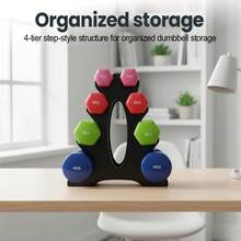 1pc Dumbbell Rack, 3/4/5 Tier Non-Slip Hollow Dumbbell Storage Rack, Ergonomic Design Dumbbell Stand For Home Gym Fitness Equipment - Black - View 8