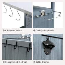 40.5" Outdoor Grill Cart With Stainless Steel Top, Blue+Gray - Default - View 10