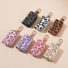 1pc Unisex Leopard Print Car Key Holder, Creative Key Chain Accessory - Multicolor - View 1