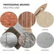 Double Thick Chip Paint Brush, 6 Pack, 4 Inch/ 100mm Stain Brushes Painting Walls And Fence Staining, Wooden Handle Masonry Paintbrush Varnish, Paste, Gesso And Limewash - 100mm/4" - 6pc - View 6