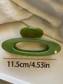2个/1个女士4.53英寸/11.5厘米大号棕色豹纹绿色椭圆形塑料发夹，时尚百搭高端优雅简约发饰，适合日常、休闲、派对、通勤、海滩、度假 - 发型设计、化妆、搭配服装，女士发爪优雅爪夹夏季 - 彩色 - 查看 2