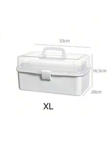 1pc Large Capacity Home Medicine Cabinet, 3-Tier Divided Medicine Cabinet, Portable Home First Aid Box, Moisture-Proof And Dust-Proof, Round Portable Handle, Suitable For Medicine Boxes And Bottles, Suitable For Bedroom, Living Room, Dorm And Other Spaces. - Multicolor - View 14