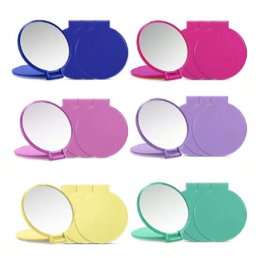 Compact Mirror Bulk, Pocket Small Mini Folding Mirrors For Purse, 12 Packs (6 Colors),39799246 - French Black - View 1