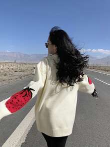 YCYC Oversized Slouchy Soft Knit Sweater Women's Autumn New Long Sleeve Knit Top - Apricot - View 6