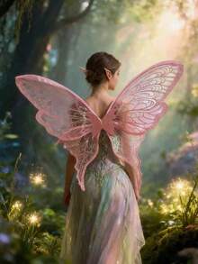 1PC Super Large Gold Foil Butterfly Wing, Shiny And Transparent Angel Fairy Wings, Adult Costume Props. Suitable For Various Holiday Parties, Bars,Elfears, And Christmas - Multicolor - View 7