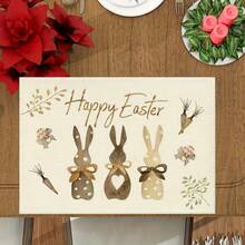 1/2/4/6/8/300 Pcs Luxury Placemat Set, Featuring Modern Minimalist Easter Bunny Pattern Design. Size: 12*18 Inches/30*45 Cm, Multiple Patterns Available, Suitable For Easter Dining And Home Decor. - Multicolor - View 9
