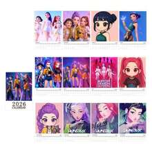 2026 Witch Hunter Calendar, Spiral Bound Cartoon KPOP Demo Merchandise - Multicolor - View 6