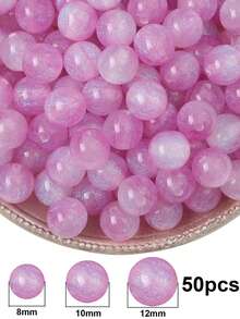 50 hạt cườm màu tím nhạt ánh cầu vồng kích thước 8/10/12mm - Hạt cườm tròn tổng hợp lấp lánh, thích hợp để làm đồ trang sức, vòng tay, dây chuyền - Nguyên liệu thủ công tự làm quà tặng Ngày của Mẹ, hạt cườm làm đồ trang sức. - Màu tím nhạt - Xem 5