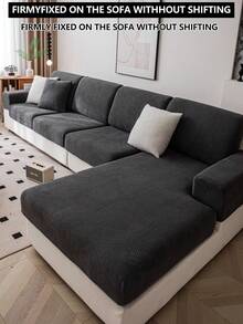 1 tấm bọc ghế sofa co giãn, chống trượt, phủ toàn bộ bề mặt, dùng được cả bốn mùa, chất liệu vải dày dặn, có thể giặt máy, chống bụi, thân thiện với thú cưng, trang trí cho phòng ngủ, văn phòng, phòng khách, phù hợp với ghế sofa hình chữ L và ghế sofa 1/2/3/4 chỗ ngồi. - Màu xám đen - Xem 7