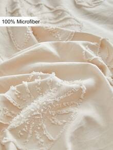 半件装卡其色波西米亚风簇绒纹理枕套，复古田园风树叶图案枕套，适用于卧室、客厅，波西米亚家居装饰，柔软透气，可机洗，四季皆宜，不含枕芯 - 卡其色 - 查看 5