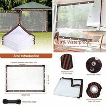 Lona Transparente Impermeable, Lona de Polietileno Transparente con Ojales, Plegable Cubierta Transparente a Prueba de Lluvia con Borde Reforzado y Cuerda para Camping Patio jardn Gallinero (23m) - 2*3 m - Ver 1