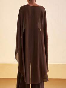 Sheer Shawls And Wraps For Evening Dresses Chiffon Capes For Women Soft Wedding Cover Up - màu nâu cà phê - Xem 2