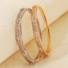 1 pieza de pulsera de circonita para mujer, un artículo sencillo y elegante para el día a día, un regalo de cumpleaños para la novia de una amiga. - Multicolor - Ver 10