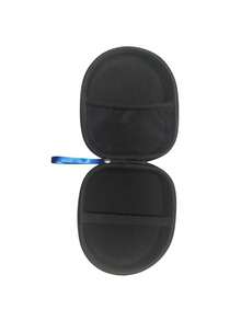 Hard Shell EVA Headphone Case Travel Carrying Bag For Over Ear Headphones Gaming Headset Storage Box With Mesh Pocket Elastic Strap Waterproof Organizer Pouch - Black - View 3