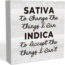 1pc 5*5inch(12.4*12.4cm) Positive Home Office Desk Decor Rustic Wood Box Sign Farmhouse Shelf Cubicle Accessories Decor Gifts For Coworkers Sativa To Change The Things I Can - trắng - Xem 1
