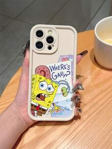 SPONGEBOB 1个卡通创意心形信封，海绵宝宝和蜗牛图案防震手机壳，兼容三星/苹果17/16/15/14/13/12/11 Pro Max/12 Pro/14 Plus及其他型号 - 彩色 - 查看 2