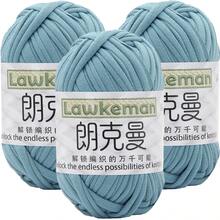 Lawkeman 3 peças/300g Fio de Camiseta de Poliéster de Alta Qualidade, Fio de Crochê e Tricô, Fio Grosso de Poliéster Macio e Elástico, 30m/100g por Rolo - Ideal para Projetos DIY, Chinelos, Cestas, Tiras de Tecido, Sacolas Artesanais Tecidas à Mão, Brinquedos, Sapatos, Tapetes, Cestas de Armazenamento - Multicolorido - Visão 30