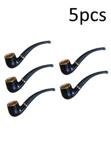 Pipa curva vintage, pipa de resina duradera, pipa de cobre mini portátil, pipa compacta, experiencia de fumar suave, fácil de limpiar y estructura resistente, adecuada para principiantes, viajes, uso en el hogar o al aire libre, accesorios para fumar, accesorios para puros - Multicolor - Ver 17