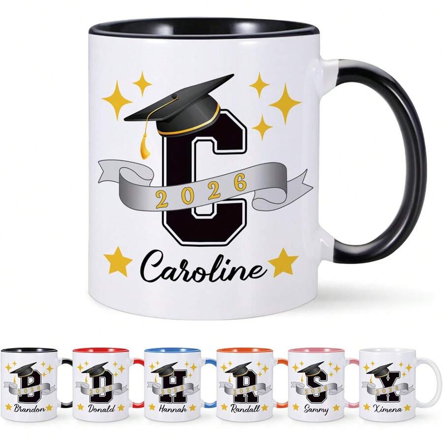 2026 Graduation Gifts Her Him, Custom Graduation Mug With Initial Name ...