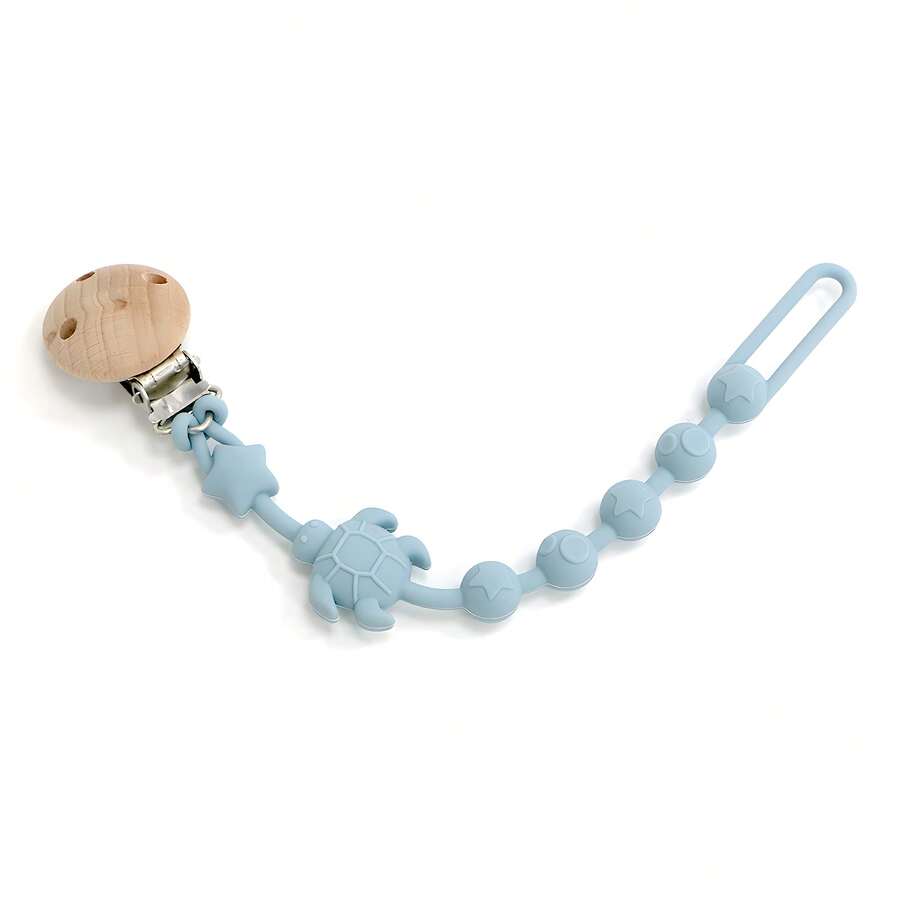 1pc Silicone Baby Pacifier Clip - Anti-Lost Pacifier Chain, Biteable Pacifier Holder For Infants Toddlers
