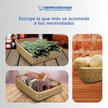 CYPNCanastas De Tipo Mimbre de Plástico 40x25cm Canastas Tipo Mimbre para Exhibir Productos - Cesta de Almacenamiento Cestas Organizadoras de Plástico Canasta Para PanFashion - 227146799 - Ver 8