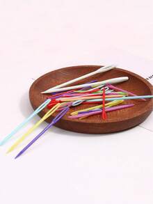 30件套随机颜色编织针套装，毛衣编织工具配件，3种长度彩色塑料缝纫工具套装，适合DIY缝纫 - 彩色 - 查看 6